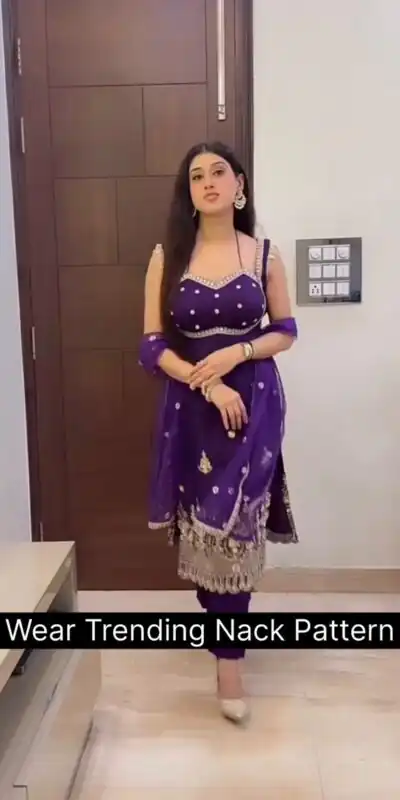 ST 1158 Purple in Faux Georgette Embroidery Work & Lace Work Salwar Suit . Introductory Price ₹1949. Delivery 4-6 Working Days. Shop now. | Casual Suits, Jump Suits, Creative suits, Designer Suits, Palazzo Suits, Party Wear Suits, Patiala Suits, Salwar suit, Straight Suits