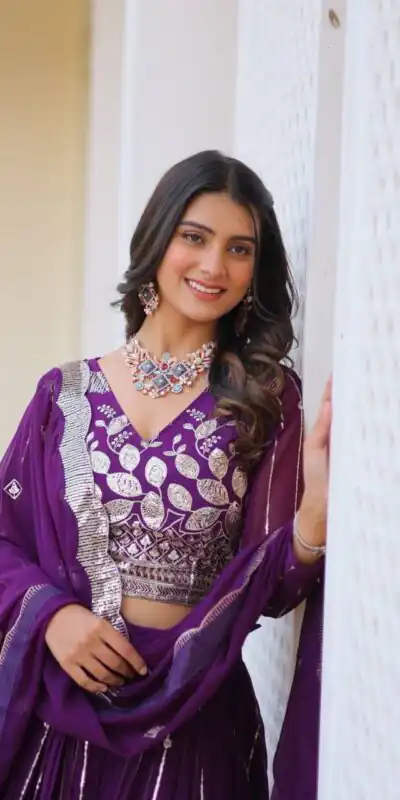 Ram 068 Purple Fox Georgette Lehenga Choli Perfect for Wedding, Party, Ethnic Day, Pongal, Durga Puja – . Affordable Price ₹2649. Delivery 4-6 Working Days. | Bollywood Lehenga, Creative Lehenga, Designer Lehenga, Embroidered Lehenga, Lehenga, Party Wear Lehenga