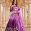 Ram 159 Purple Gold Crush Lehenga Choli Perfect for Wedding, Party, Ethnic Day, Karwa Chauth, Sangeet – . Special Price ₹2649. Delivery 4-6 Working Days. | Bollywood Lehenga, Creative Lehenga, Designer Lehenga, Embroidered Lehenga, Lehenga, Party Wear Lehenga