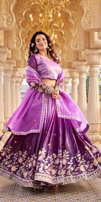 Ram 159 Purple Gold Crush Lehenga Choli Perfect for Wedding, Party, Ethnic Day, Karwa Chauth, Sangeet – . Special Price ₹2649. Delivery 4-6 Working Days. | Bollywood Lehenga, Creative Lehenga, Designer Lehenga, Embroidered Lehenga, Lehenga, Party Wear Lehenga