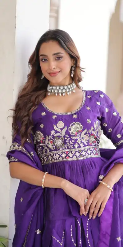 KA 5059 Purple in Gold Crush. Embroidery Work & Zari Work Lehenga Choli Available at ₹2999 only. Delivery 4-6 Working Days. Shop now. | Bollywood Lehenga, Creative Lehenga, Designer Lehenga, Embroidered Lehenga, Lehenga, Party Wear Lehenga