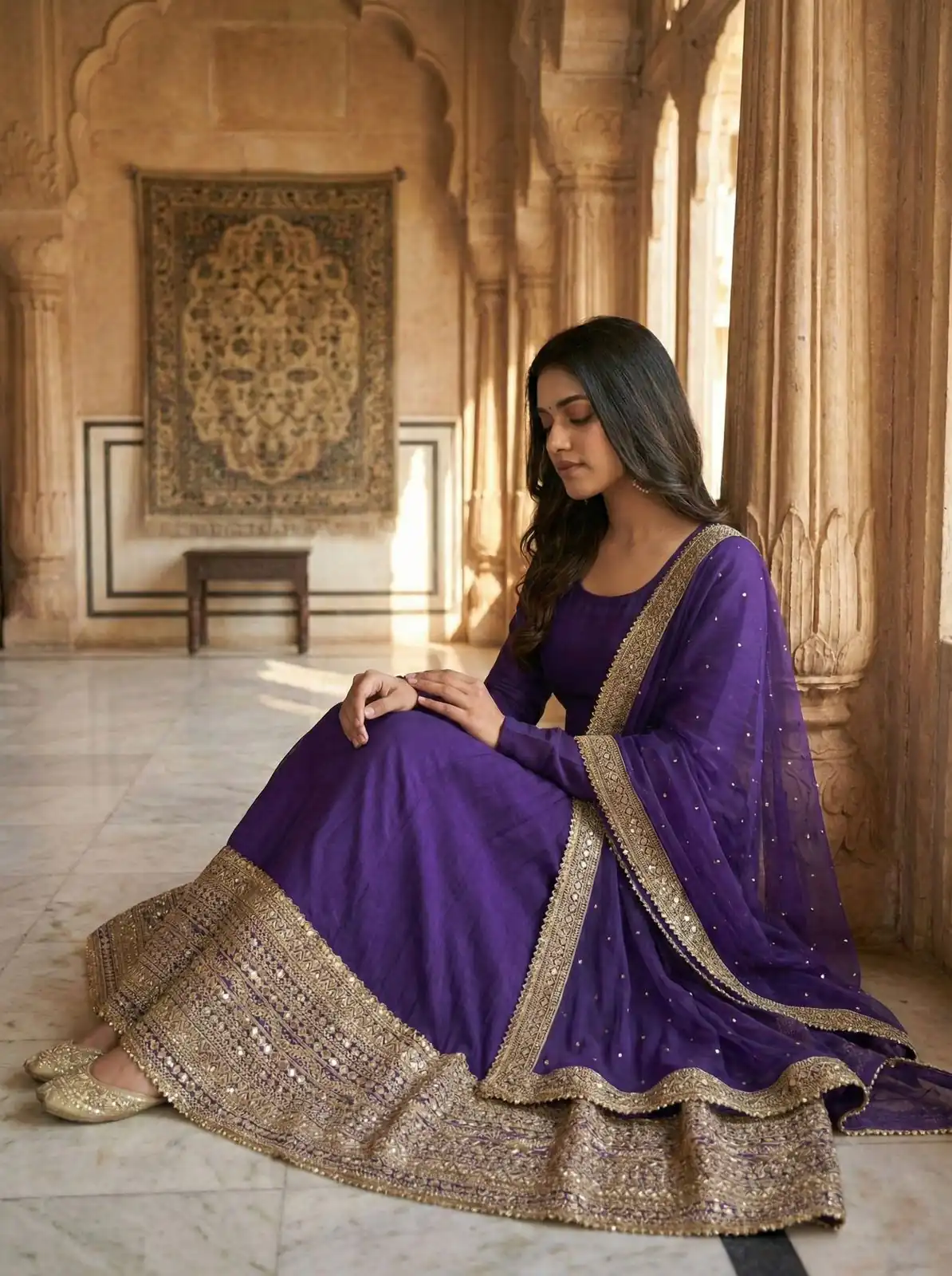 ZSR 3152 Purple Color Roman silk Gown with Embroidery Work & Lace Work. Grab it for ₹2599. Delivery 4-6 Working Days. Shop now. | Bollywood Gowns, Creative Gowns, Designer Gowns, Embroidered Gowns, Gowns, Party Wear Gowns