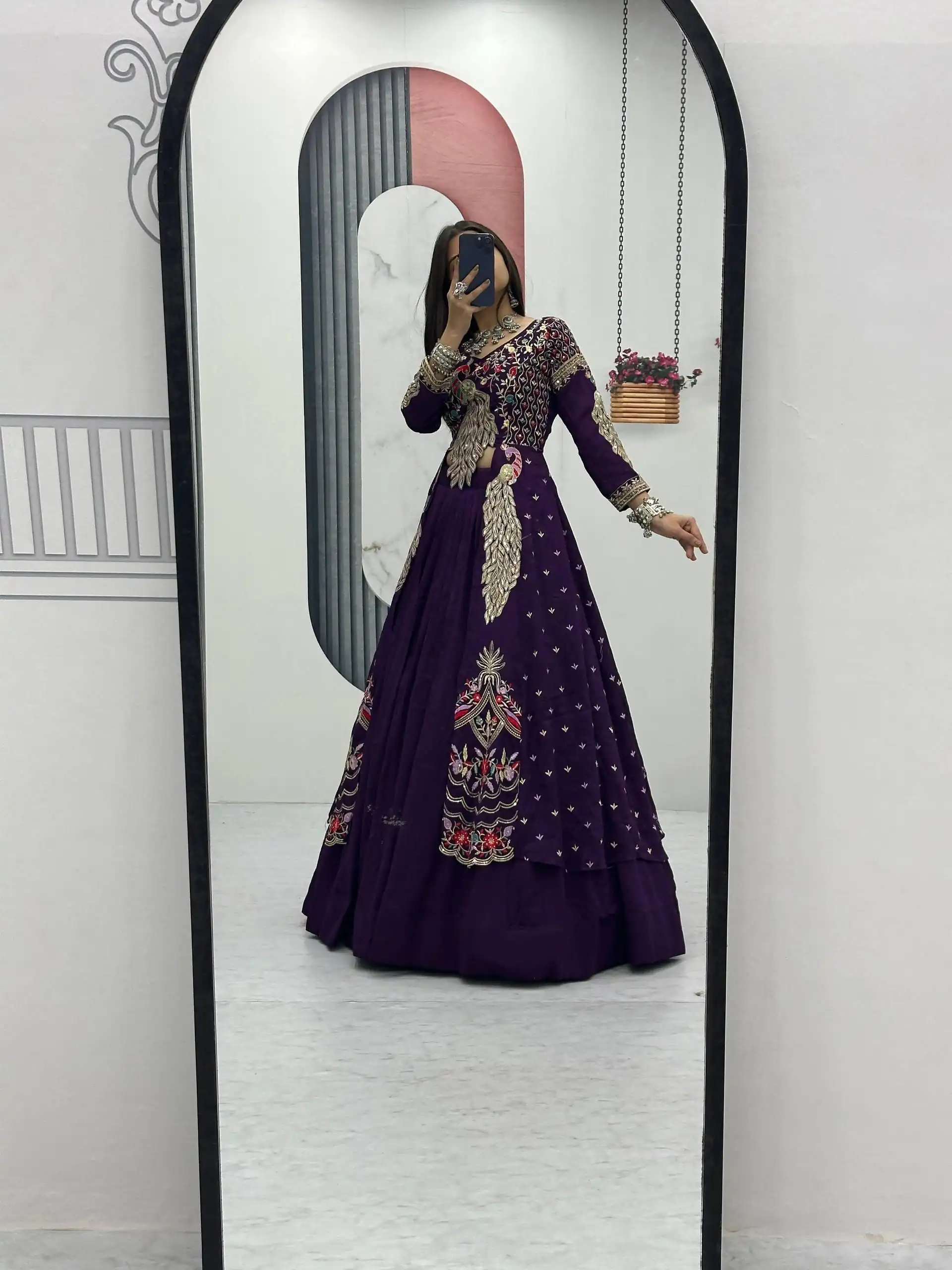 PC 528 Purple Color Vichitra Sequence Work Lehenga Choli Designer Work. Grab it for ₹2649. Delivery 4-6 Working Days. Shop now. | Bollywood Lehenga, Creative Lehenga, Designer Lehenga, Embroidered Lehenga, Lehenga, Party Wear Lehenga