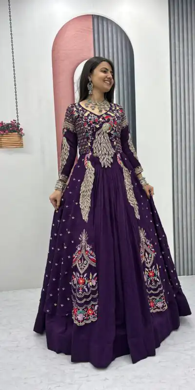 PC 528 Purple Color Vichitra Sequence Work Lehenga Choli Designer Work. Grab it for ₹2649. Delivery 4-6 Working Days. Shop now. | Bollywood Lehenga, Creative Lehenga, Designer Lehenga, Embroidered Lehenga, Lehenga, Party Wear Lehenga