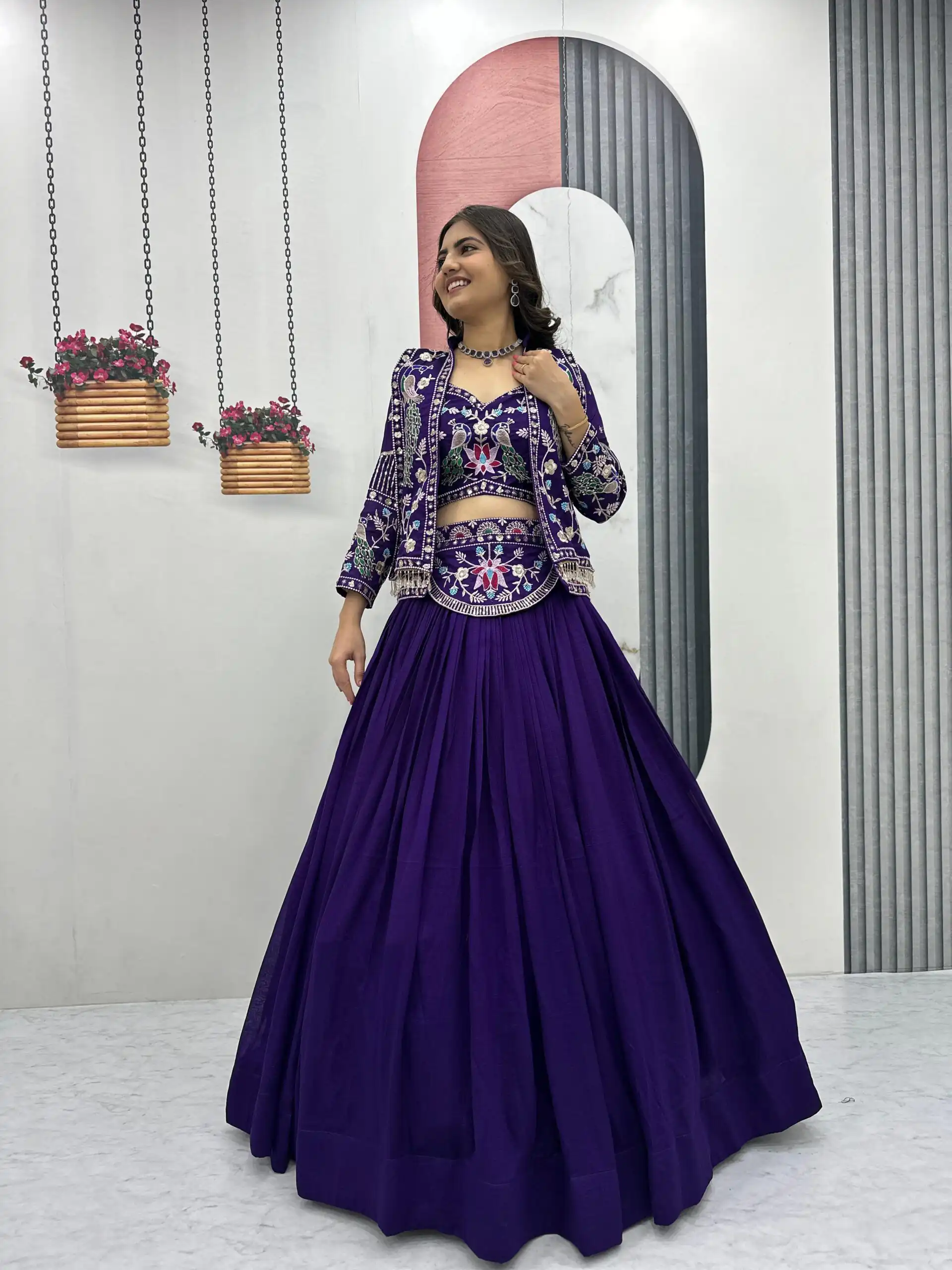 PC 559 Purple Vichitra Silk Lehenga Choli. Perfect for Wedding, Party, Eid, Temple Visit, Mehendi – Affordable Price ₹3149. Delivery 4-6 Working Day | Bollywood Lehenga, Creative Lehenga, Designer Lehenga, Embroidered Lehenga, Lehenga, Party Wear Lehenga