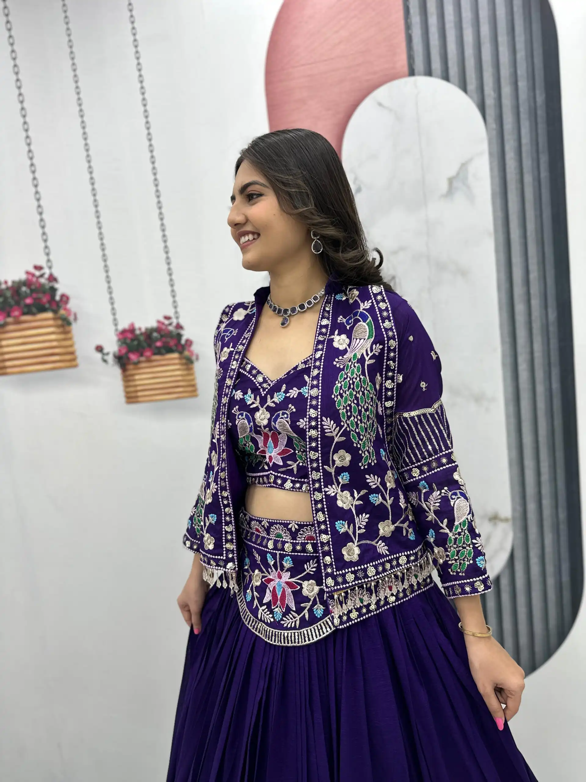 PC 559 Purple Vichitra Silk Lehenga Choli. Perfect for Wedding, Party, Eid, Temple Visit, Mehendi – Affordable Price ₹3149. Delivery 4-6 Working Day | Bollywood Lehenga, Creative Lehenga, Designer Lehenga, Embroidered Lehenga, Lehenga, Party Wear Lehenga