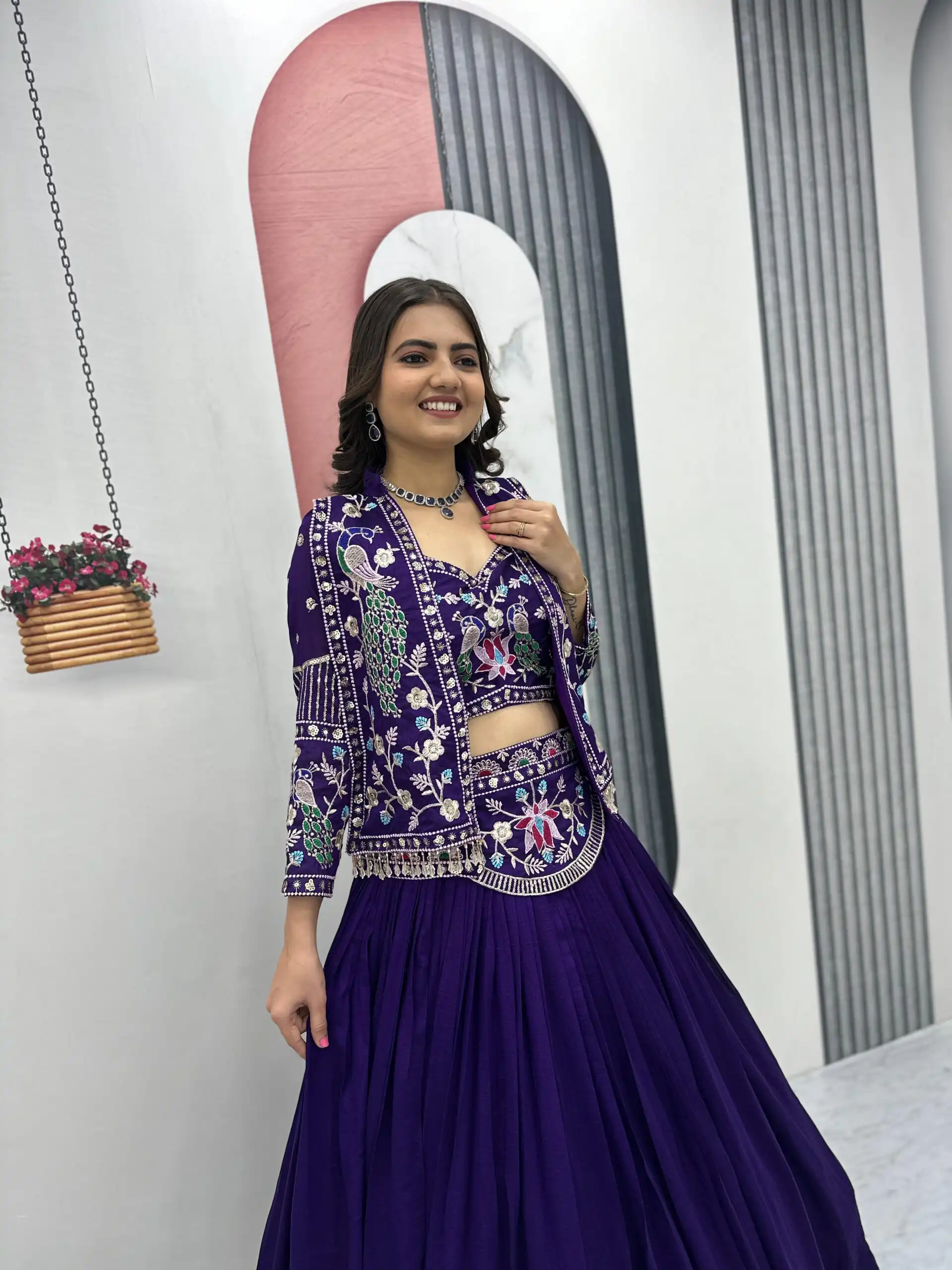PC 559 Purple Vichitra Silk Lehenga Choli. Perfect for Wedding, Party, Eid, Temple Visit, Mehendi – Affordable Price ₹3149. Delivery 4-6 Working Day | Bollywood Lehenga, Creative Lehenga, Designer Lehenga, Embroidered Lehenga, Lehenga, Party Wear Lehenga