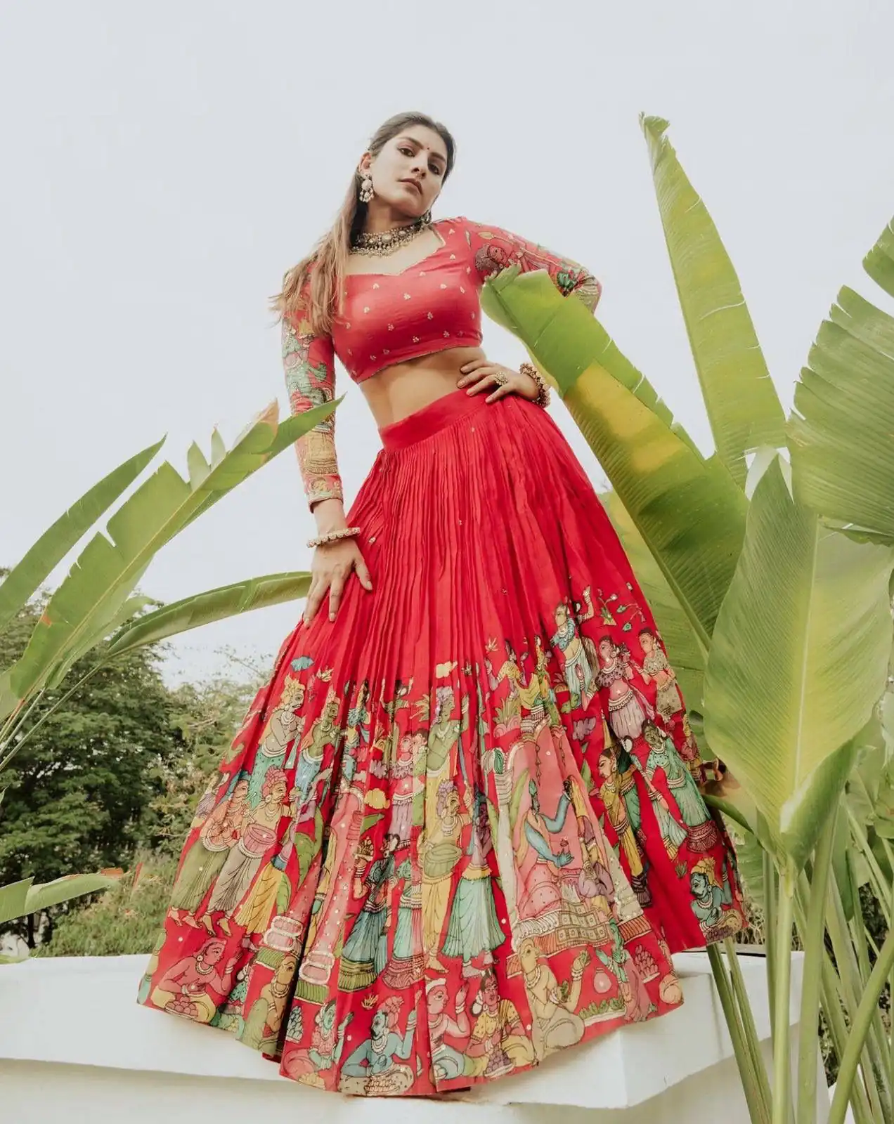 PC 535 Red in Cotton. Kalamkari Print Lehenga Choli Wedding, Party, Festive, Events, Now at just ₹2149. Delivery 4-6 Working Days. Shop now. | Bollywood Lehenga, Creative Lehenga, Designer Lehenga, Embroidered Lehenga, Lehenga, Party Wear Lehenga