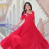 KA 1173 Red Faux Blooming Gown Perfect for Wedding, Party, Eid, Pooja, Baisakhi – . Now at just ₹1849. Delivery 4-6 Working Days. Shop now. | Bollywood Gowns, Creative Gowns, Designer Gowns, Embroidered Gowns, Gowns, Party Wear Gowns