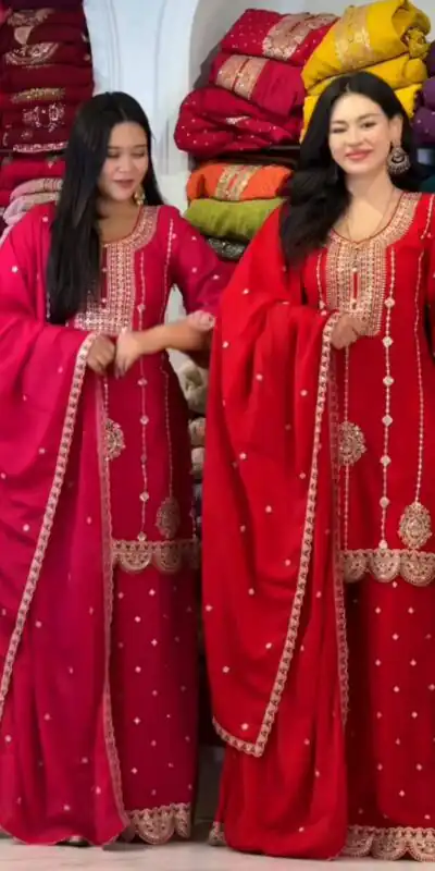 KD 1560 Red Color Faux Georgette Salwar Suit with Thread Embroidery. Special Price ₹2049. Delivery 4-6 Working Days. Shop now. | Casual Suits, Jump Suits, Tops & Bottoms, Track Suits, Trendy Wear, Creative suits, Designer Suits, Palazzo Suits, Party Wear Suits, Patiala Suits, Salwar suit, Straight Suits