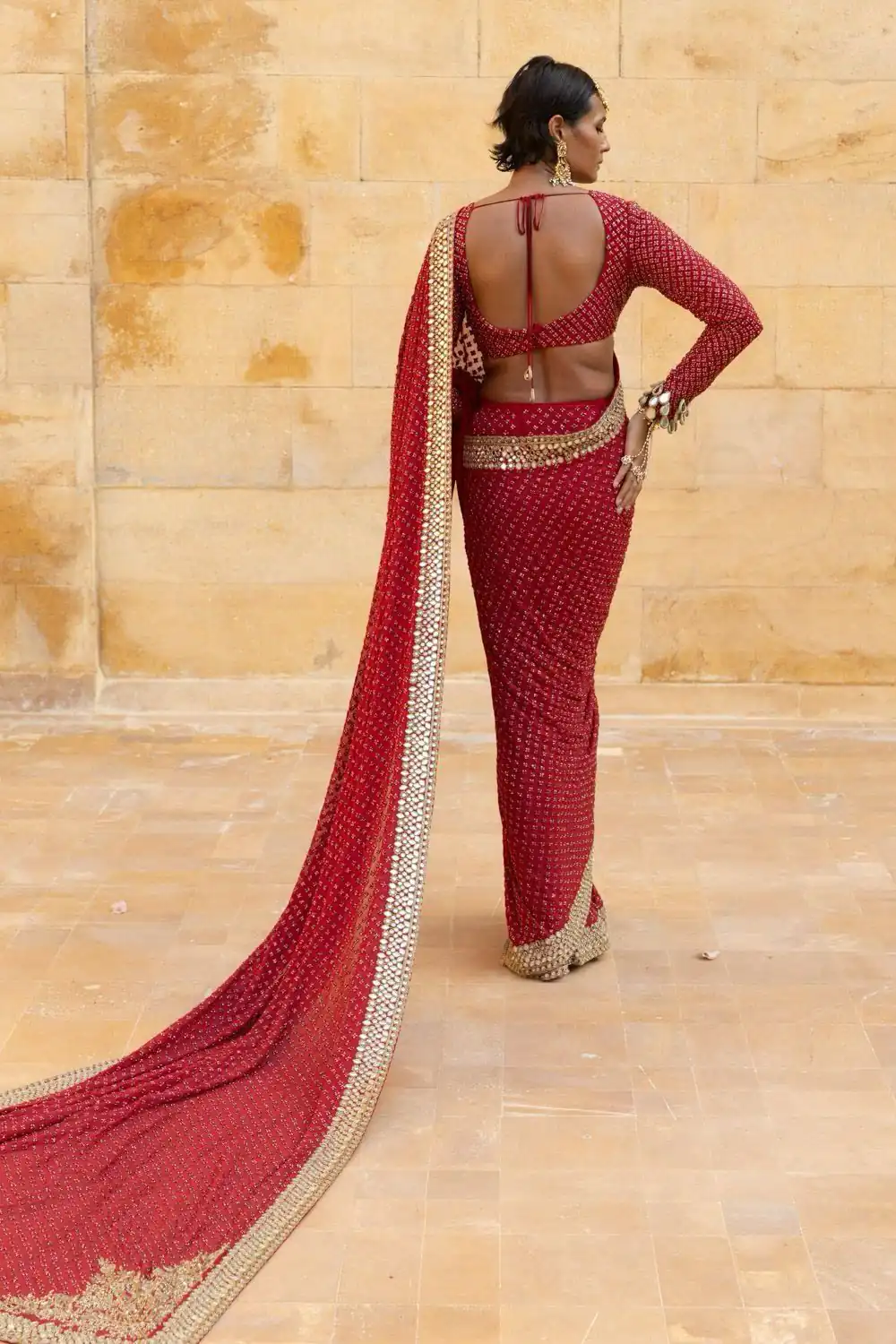 BD 1811 Red in Faux Georgette Mirror Work & Embroidery Work Saree . Exclusive Offer ₹2049. Delivery 4-6 Working Days. Shop now. | Creative Sarees, Bollywood Sarees, Designer Sarees, Embroidered Sarees, Ethnic Saree, Modern Digital sarees, Party Wear Sarees, Sarees