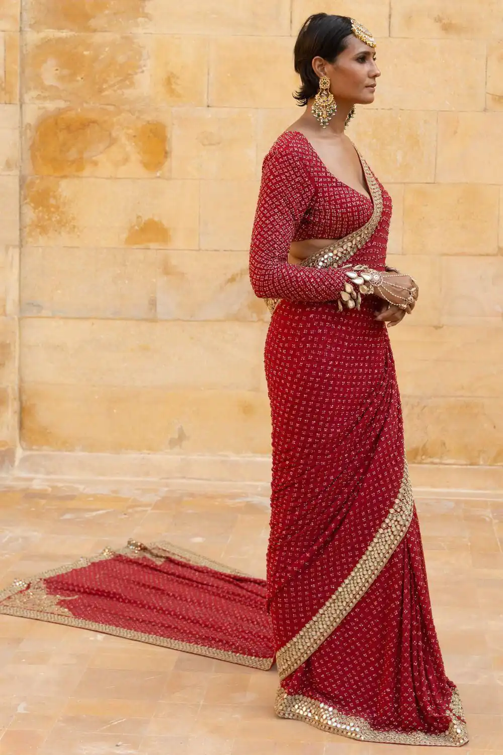 BD 1811 Red in Faux Georgette Mirror Work & Embroidery Work Saree . Exclusive Offer ₹2049. Delivery 4-6 Working Days. Shop now. | Creative Sarees, Bollywood Sarees, Designer Sarees, Embroidered Sarees, Ethnic Saree, Modern Digital sarees, Party Wear Sarees, Sarees