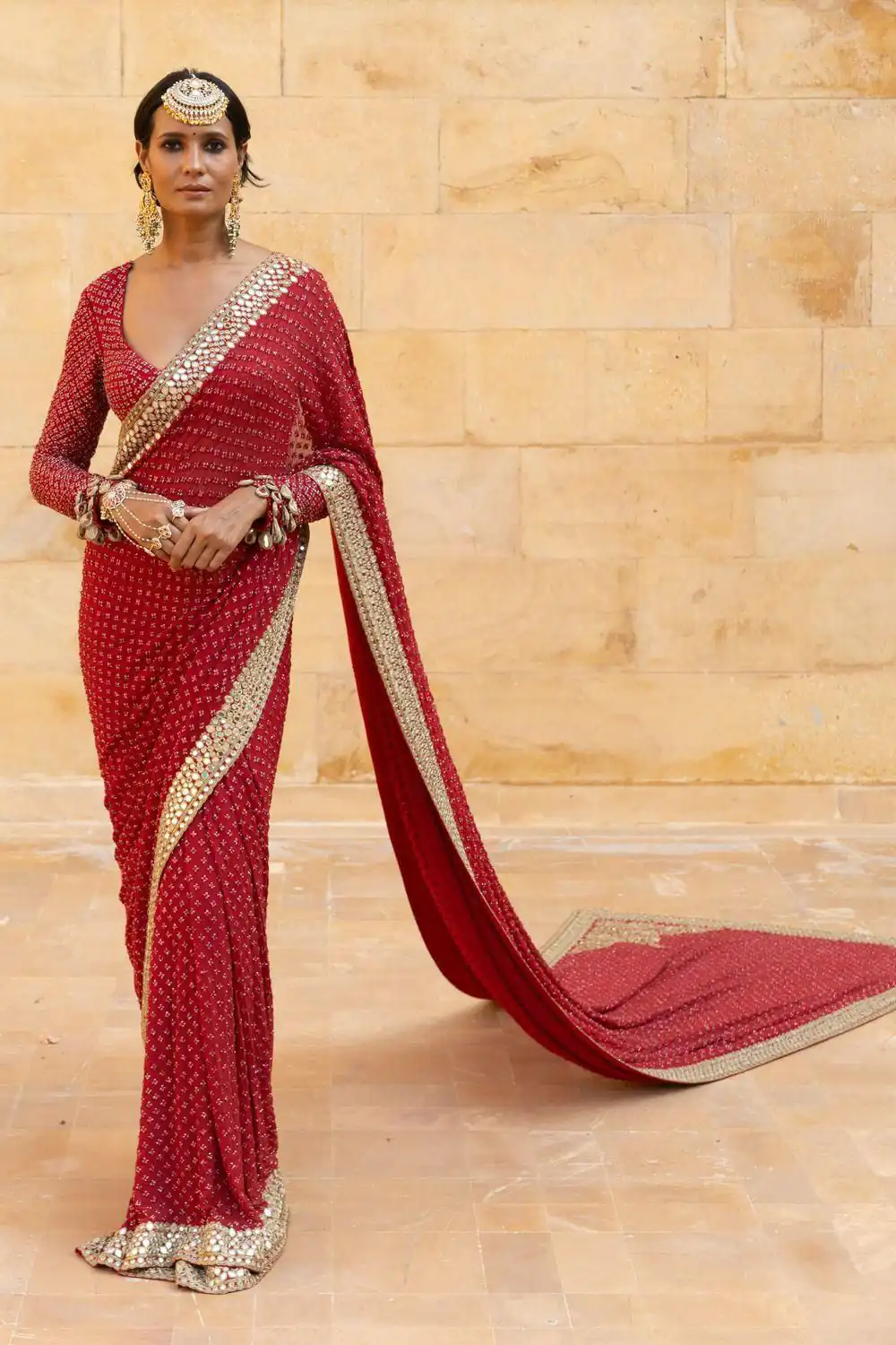 BD 1811 Red in Faux Georgette Mirror Work & Embroidery Work Saree . Exclusive Offer ₹2049. Delivery 4-6 Working Days. Shop now. | Creative Sarees, Bollywood Sarees, Designer Sarees, Embroidered Sarees, Ethnic Saree, Modern Digital sarees, Party Wear Sarees, Sarees