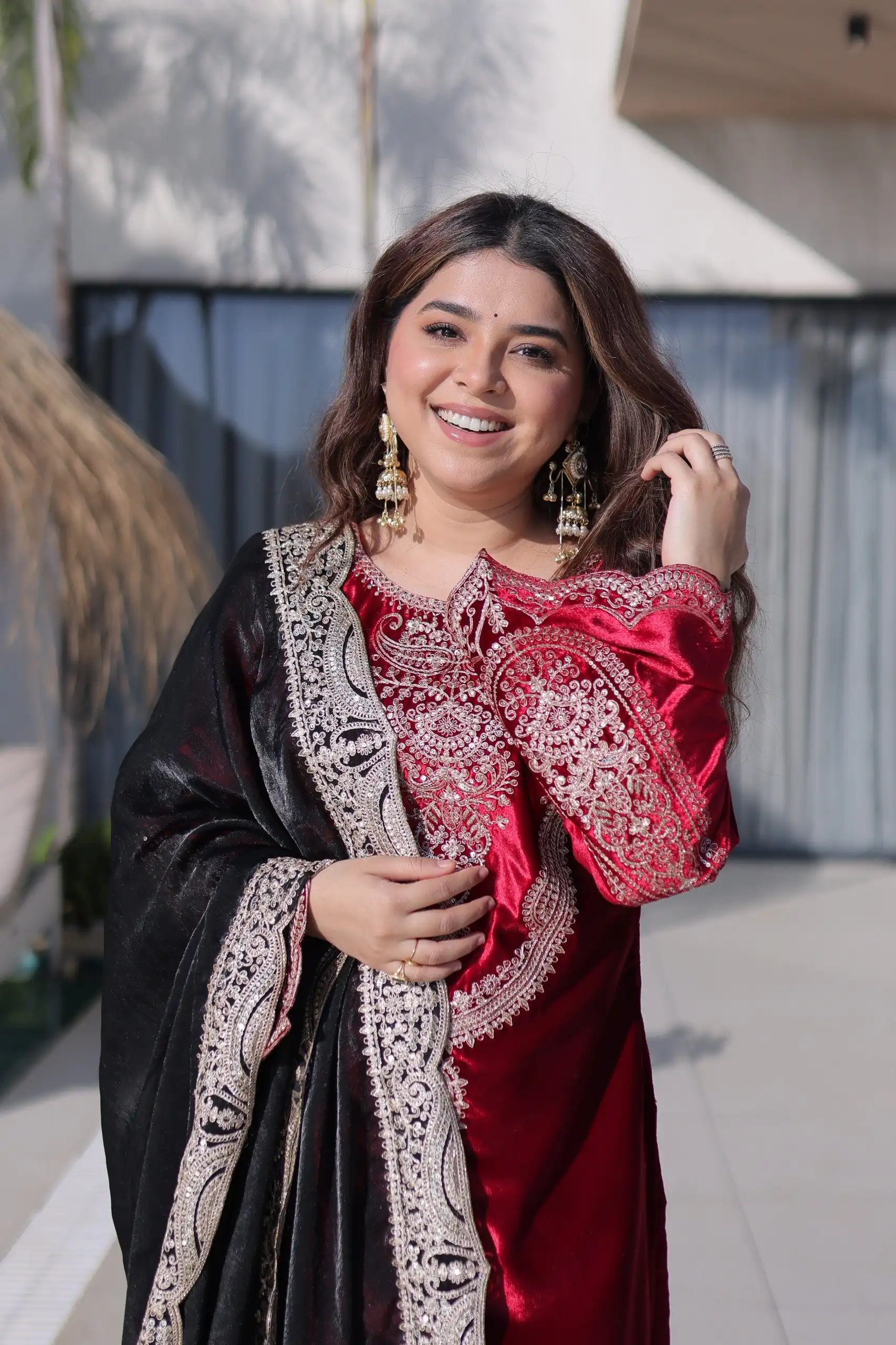 KA 1221 Red Ice Velvet Embroidery Zari Work Salwar Suit Embroidery Work & Zari Work Salwar Suit . Grab it for ₹3049. Delivery 4-6 Working Days. Shop now. | Casual Suits, Jump Suits, Tops & Bottoms, Track Suits, Trendy Wear, Creative suits, Designer Suits, Palazzo Suits, Party Wear Suits, Patiala Suits, Salwar suit, Straight Suits