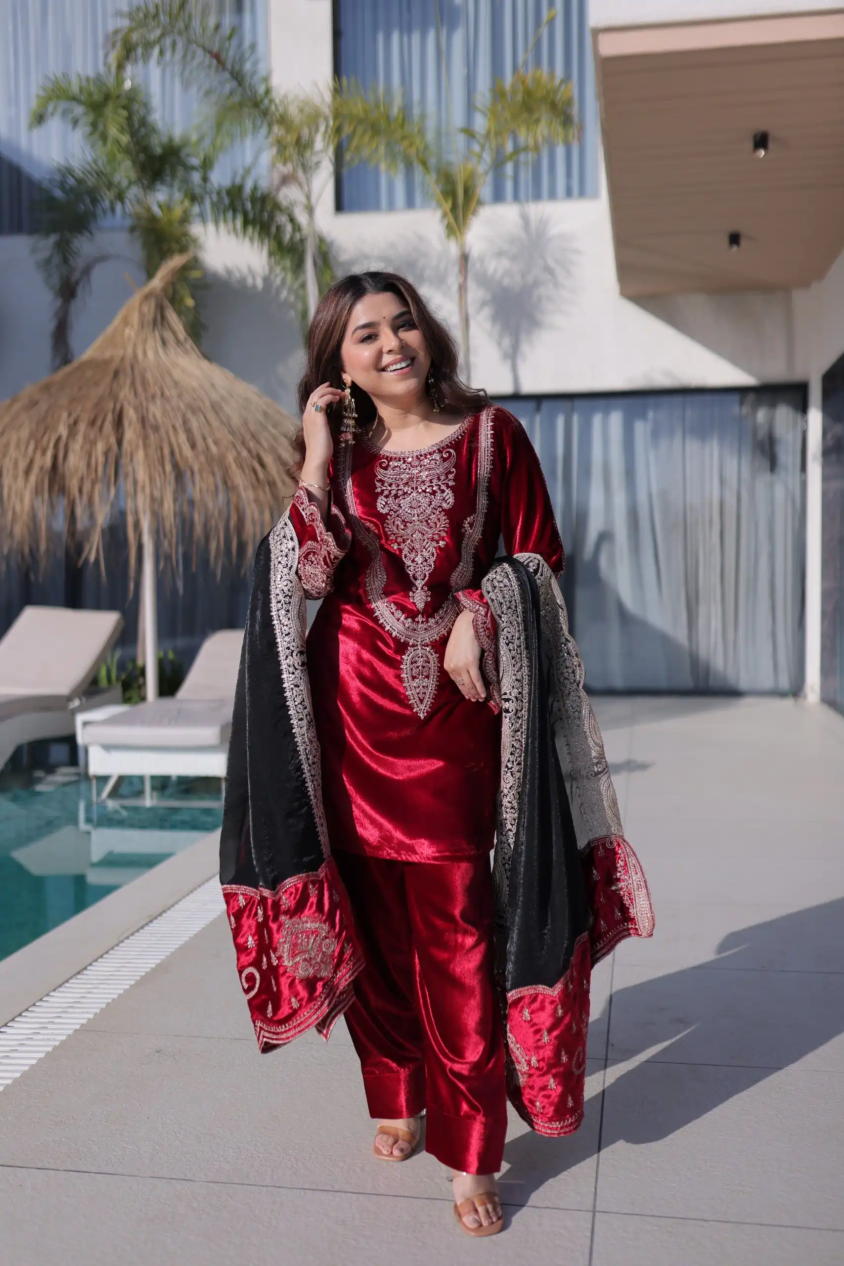 KA 1221 Red Ice Velvet Embroidery Zari Work Salwar Suit Embroidery Work & Zari Work Salwar Suit . Grab it for ₹3049. Delivery 4-6 Working Days. Shop now. | Casual Suits, Jump Suits, Tops & Bottoms, Track Suits, Trendy Wear, Creative suits, Designer Suits, Palazzo Suits, Party Wear Suits, Patiala Suits, Salwar suit, Straight Suits