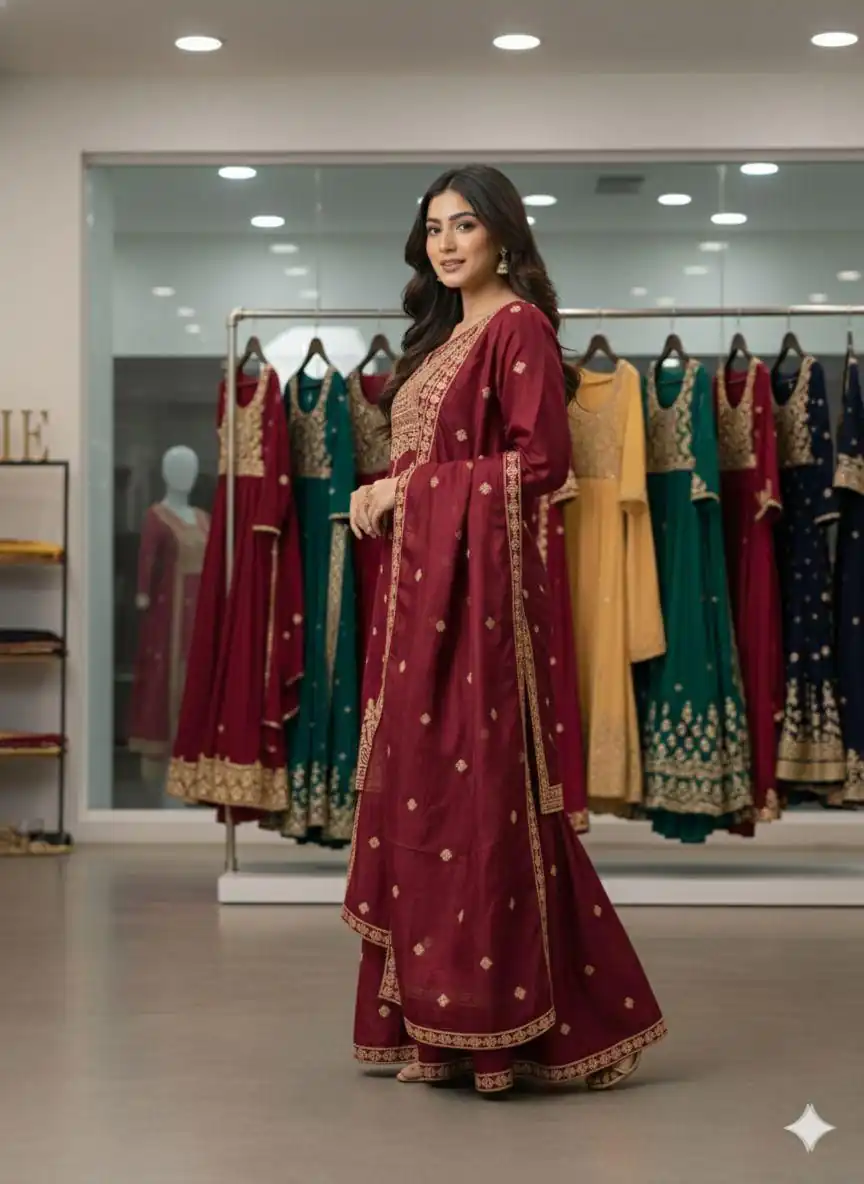 LG 2056 Red Organza Salwar Suit with Embroidery Work. Wedding, Party, Festive, Events Festive Deal ₹2099. Delivery 4-6 Working Days. Shop now. | Casual Suits, Jump Suits, Creative suits, Designer Suits, Palazzo Suits, Party Wear Suits, Patiala Suits, Salwar suit, Straight Suits