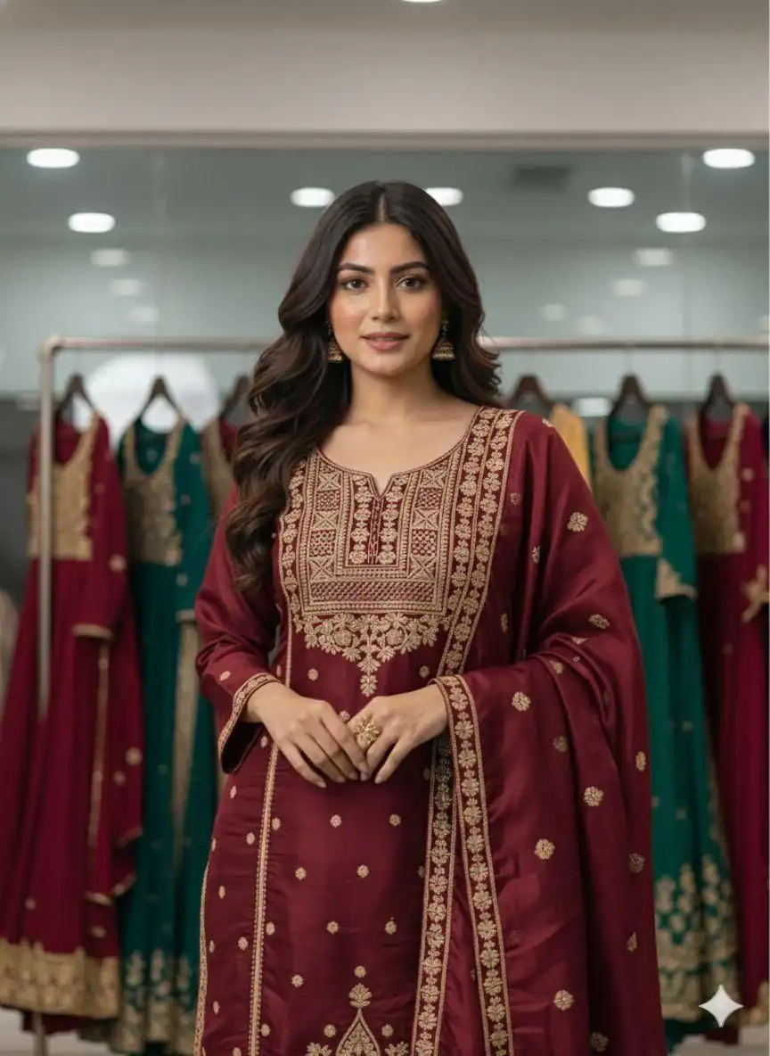 LG 2056 Red Organza Salwar Suit with Embroidery Work. Wedding, Party, Festive, Events Festive Deal ₹2099. Delivery 4-6 Working Days. Shop now. | Casual Suits, Jump Suits, Creative suits, Designer Suits, Palazzo Suits, Party Wear Suits, Patiala Suits, Salwar suit, Straight Suits