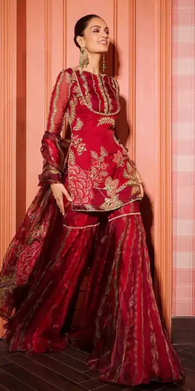 BD 1826 Red Tabby Silk Salwar Suit with Mirror Work & Sequins Work. Available at ₹2449 only. Delivery 4-6 Working Days. Shop now. | Casual Suits, Jump Suits, Creative suits, Designer Suits, Palazzo Suits, Party Wear Suits, Patiala Suits, Salwar suit, Straight Suits