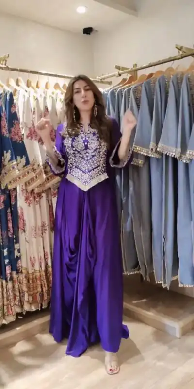 BE 441 Royal Purple Color French Crape Dhoti Suit with Embroidery Work. Get it for ₹1749. Delivery 4-6 Working Days. Shop now. | Casual Suits, Jump Suits, Creative suits, Designer Suits, Palazzo Suits, Party Wear Suits, Patiala Suits, Salwar suit, Straight Suits