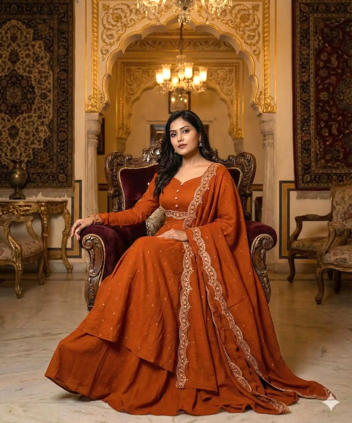 MF 1010 Rust Vichitra Silk Salwar Suit with Zari Work & Embroidery Work. Now at just ₹1769. Delivery 4-6 Working Days. Shop now. | Casual Suits, Jump Suits, Tops & Bottoms, Track Suits, Trendy Wear, Creative suits, Designer Suits, Palazzo Suits, Party Wear Suits, Patiala Suits, Salwar suit, Straight Suits