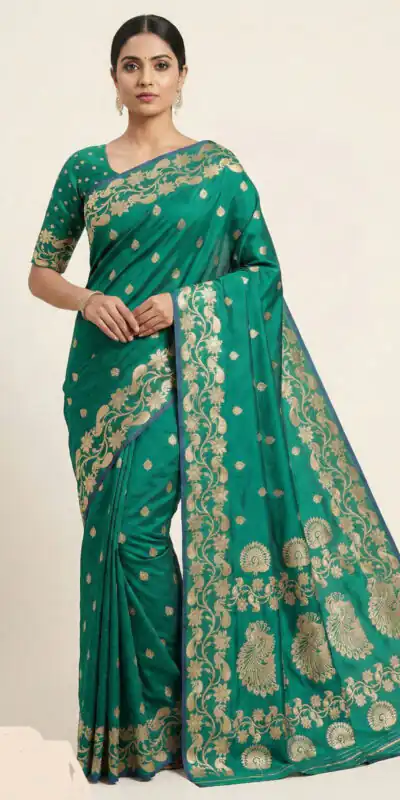 MB 213 Sea Green Color Zari Work & Lace Work Saree in Banarasi Soft. Grab it for ₹1899. Delivery 4-6 Working Days. Shop now. | Creative Sarees, Bollywood Sarees, Designer Sarees, Embroidered Sarees, Ethnic Saree, Modern Digital sarees, Party Wear Sarees, Sarees