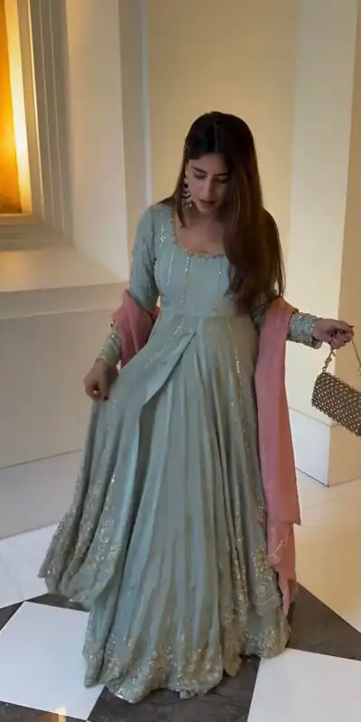 SR 1677 Sky Blue Star Georgette Lehenga Choli with Embroidery Work. Get it for ₹2399. Delivery 4-6 Working Days. Shop now. | Bollywood Lehenga, Creative Lehenga, Designer Lehenga, Embroidered Lehenga, Lehenga, Party Wear Lehenga