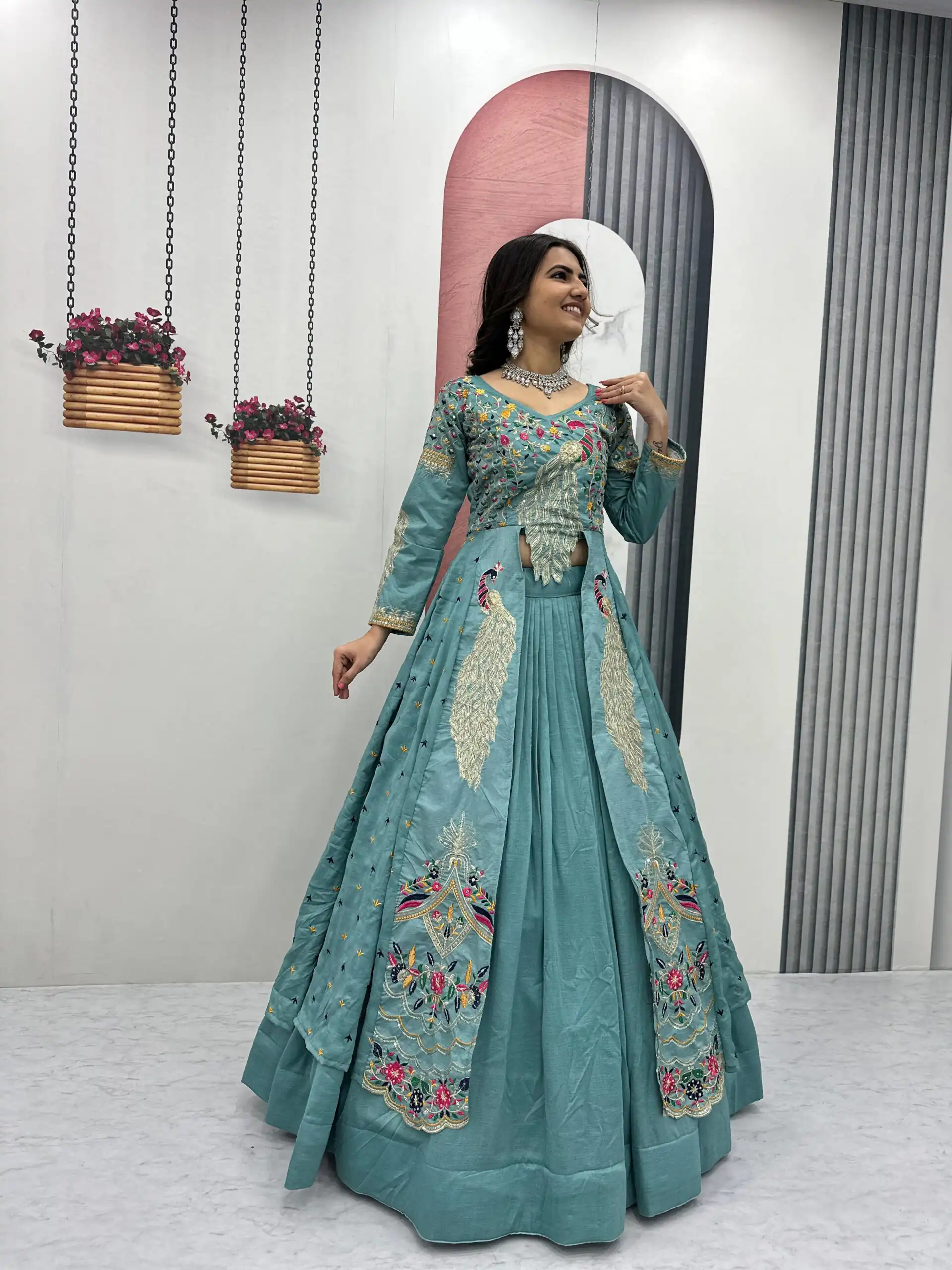 PC 528 Sky Blue Color Vichitra Sequence Work Lehenga Choli Designer Work. Grab it for ₹2649. Delivery 4-6 Working Days. Shop now. | Bollywood Lehenga, Creative Lehenga, Designer Lehenga, Embroidered Lehenga, Lehenga, Party Wear Lehenga