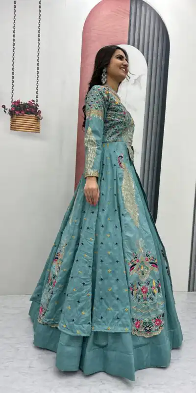 PC 528 Sky Blue Color Vichitra Sequence Work Lehenga Choli Designer Work. Grab it for ₹2649. Delivery 4-6 Working Days. Shop now. | Bollywood Lehenga, Creative Lehenga, Designer Lehenga, Embroidered Lehenga, Lehenga, Party Wear Lehenga