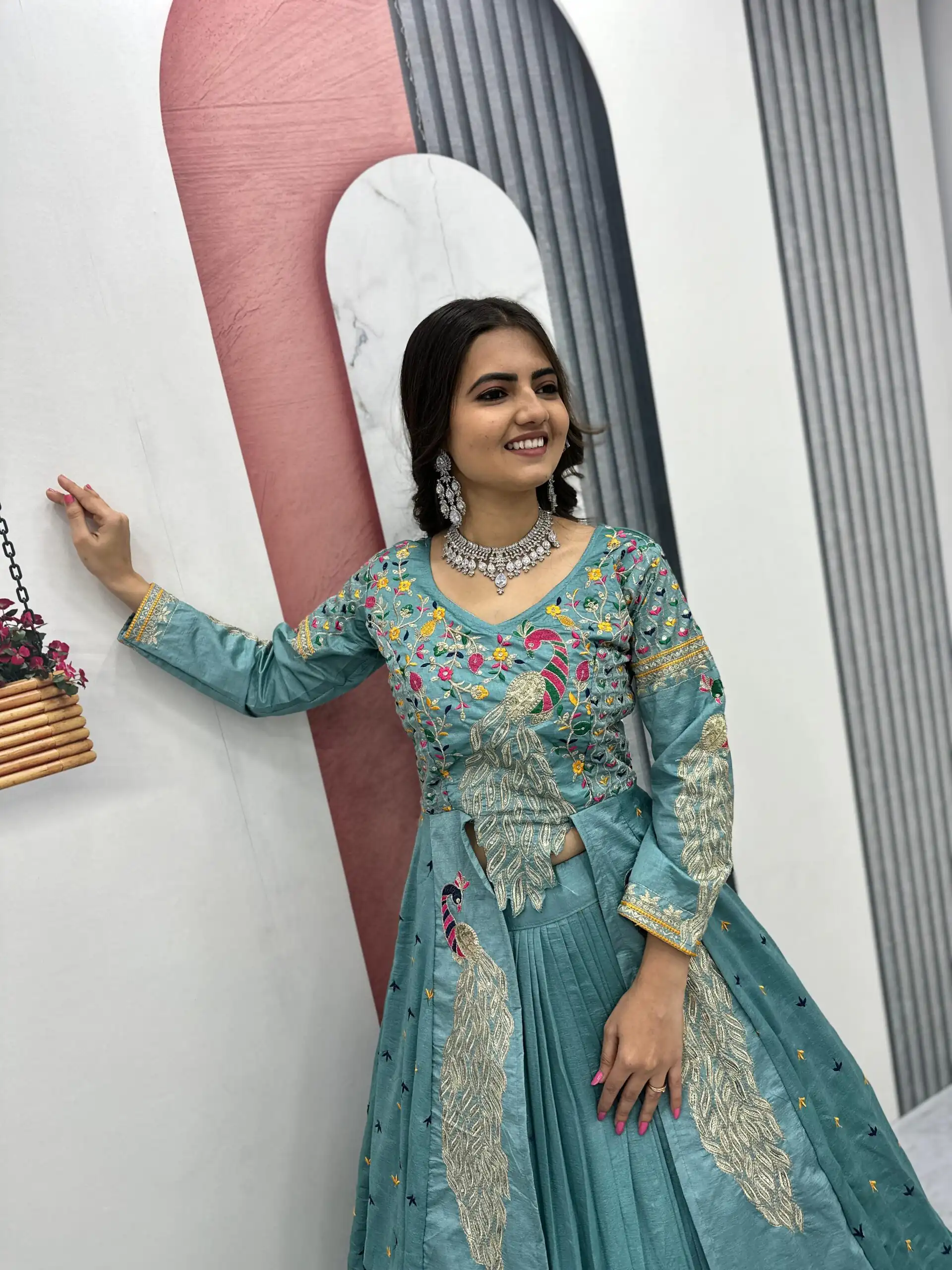 PC 528 Sky Blue Color Vichitra Sequence Work Lehenga Choli Designer Work. Grab it for ₹2649. Delivery 4-6 Working Days. Shop now. | Bollywood Lehenga, Creative Lehenga, Designer Lehenga, Embroidered Lehenga, Lehenga, Party Wear Lehenga