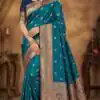 MB 18 Teal in Color Meenakari Zari Work & Lace Work Saree work. Exclusive Offer ₹2399. Delivery 4-6 Working Days. Shop now. | Creative Sarees, Bollywood Sarees, Designer Sarees, Embroidered Sarees, Ethnic Saree, Modern Digital sarees, Party Wear Sarees, Sarees
