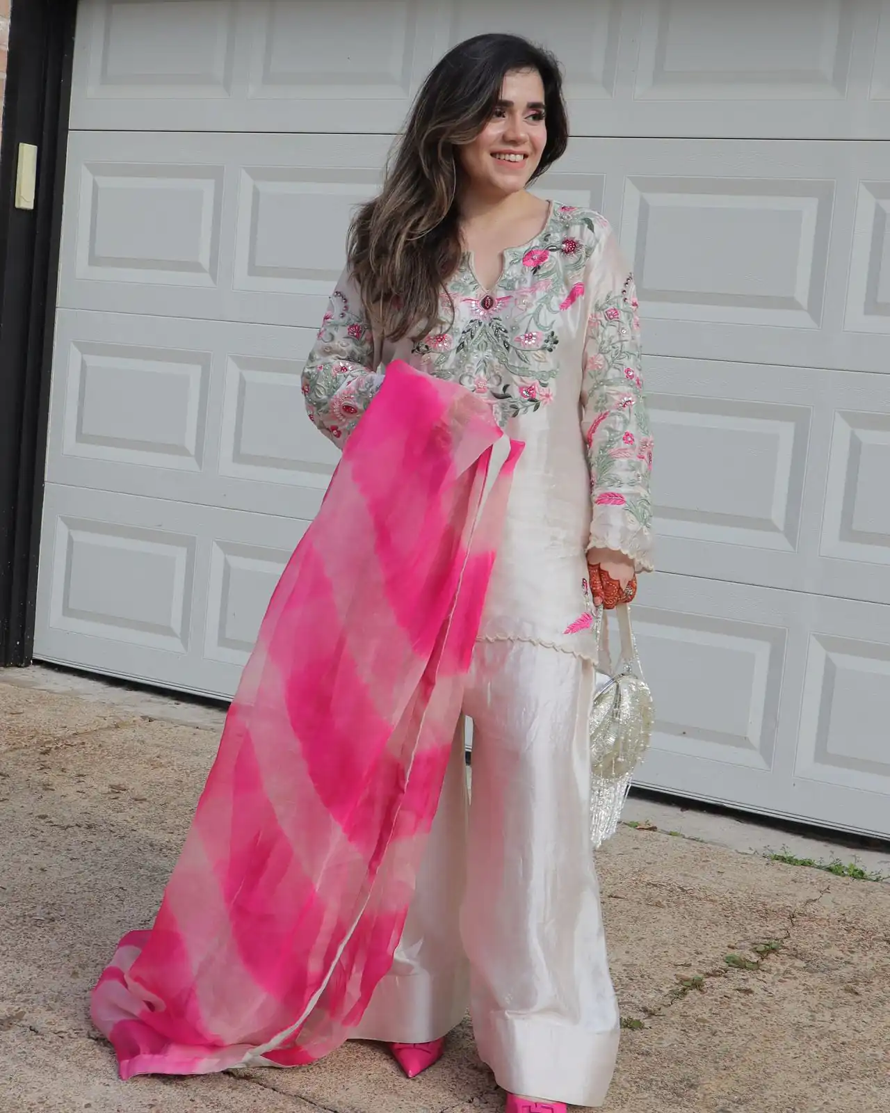 NSR 858 White Crap Silk Salwar Suit with Lace Work & Digital Print. Now at just ₹1899. Delivery 4-6 Working Days. Shop now. | Casual Suits, Jump Suits, Creative suits, Designer Suits, Palazzo Suits, Party Wear Suits, Patiala Suits, Salwar suit, Straight Suits