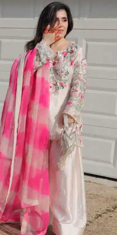 NSR 858 White Crap Silk Salwar Suit with Lace Work & Digital Print. Now at just ₹1899. Delivery 4-6 Working Days. Shop now. | Casual Suits, Jump Suits, Creative suits, Designer Suits, Palazzo Suits, Party Wear Suits, Patiala Suits, Salwar suit, Straight Suits