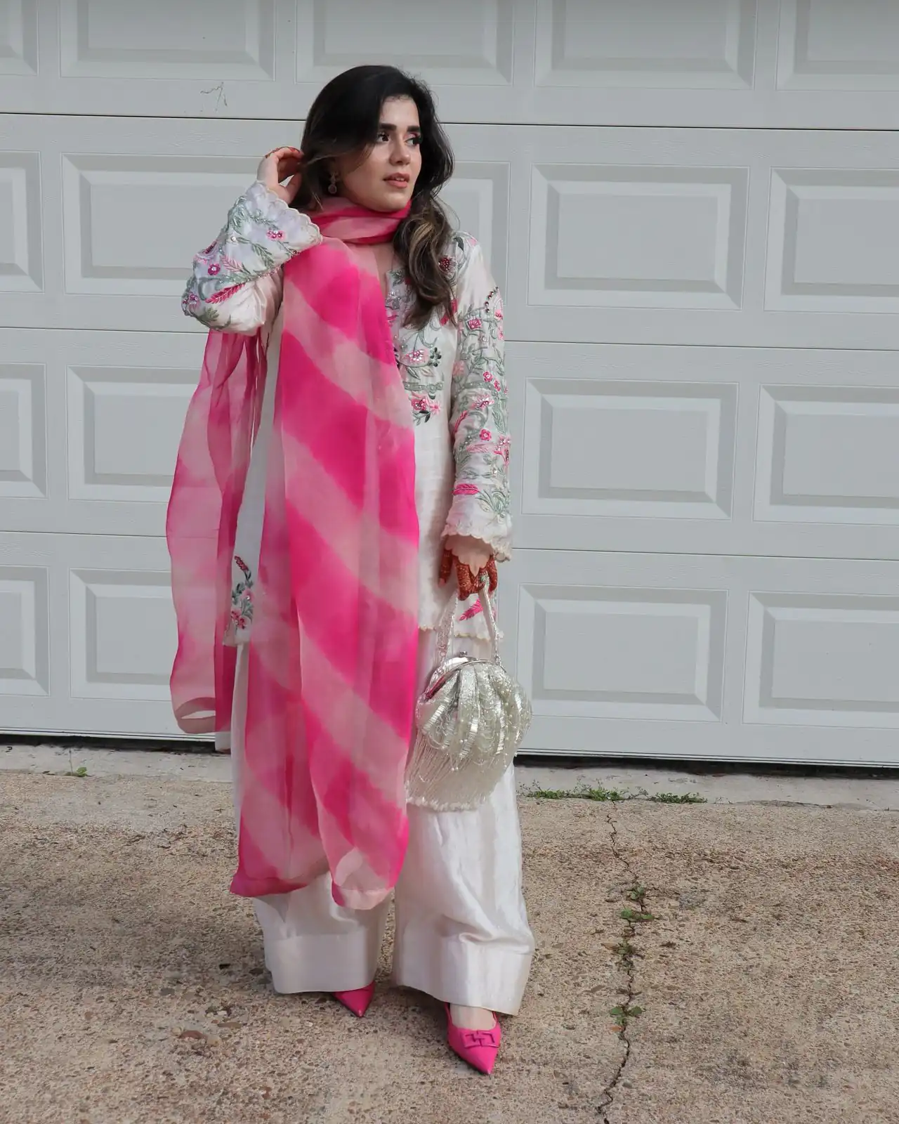 NSR 858 White Crap Silk Salwar Suit with Lace Work & Digital Print. Now at just ₹1899. Delivery 4-6 Working Days. Shop now. | Casual Suits, Jump Suits, Creative suits, Designer Suits, Palazzo Suits, Party Wear Suits, Patiala Suits, Salwar suit, Straight Suits