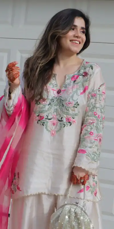 NSR 858 White Crap Silk Salwar Suit with Lace Work & Digital Print. Now at just ₹1899. Delivery 4-6 Working Days. Shop now. | Casual Suits, Jump Suits, Creative suits, Designer Suits, Palazzo Suits, Party Wear Suits, Patiala Suits, Salwar suit, Straight Suits