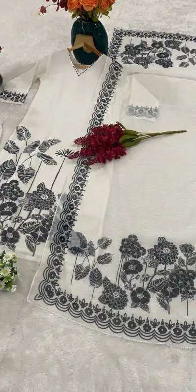 DC 101 White Georgette Salwar Suit Perfect for Wedding, Party, Traditional Day, Durga Puja, Reception – . Now at just ₹1649. Delivery 4-6 Working D | Casual Suits, Jump Suits, Creative suits, Designer Suits, Palazzo Suits, Party Wear Suits, Patiala Suits, Salwar suit, Straight Suits