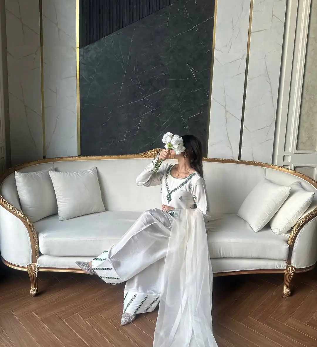 LG 1690 White Natural Crap Salwar Suit with Embroidery Work & Mirror Work. Special Price ₹1799. Delivery 4-6 Working Days. Shop now. | Casual Suits, Jump Suits, Tops & Bottoms, Track Suits, Trendy Wear, Creative suits, Designer Suits, Palazzo Suits, Party Wear Suits, Patiala Suits, Salwar suit, Straight Suits