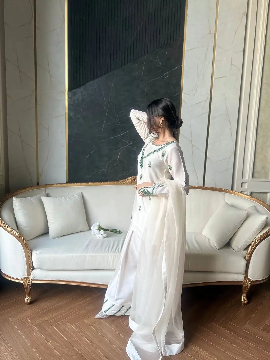 LG 1690 White Natural Crap Salwar Suit with Embroidery Work & Mirror Work. Special Price ₹1799. Delivery 4-6 Working Days. Shop now. | Casual Suits, Jump Suits, Tops & Bottoms, Track Suits, Trendy Wear, Creative suits, Designer Suits, Palazzo Suits, Party Wear Suits, Patiala Suits, Salwar suit, Straight Suits