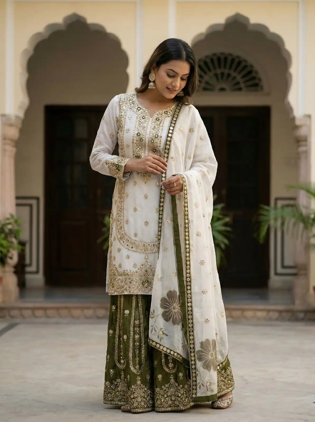 NSR 884 White Organza Silk Salwar Suit with Digital Print & Embroidery Work. Introductory Price ₹2149. Delivery 4-6 Working Days. Shop now. | Casual Suits, Jump Suits, Creative suits, Designer Suits, Palazzo Suits, Party Wear Suits, Patiala Suits, Salwar suit, Straight Suits