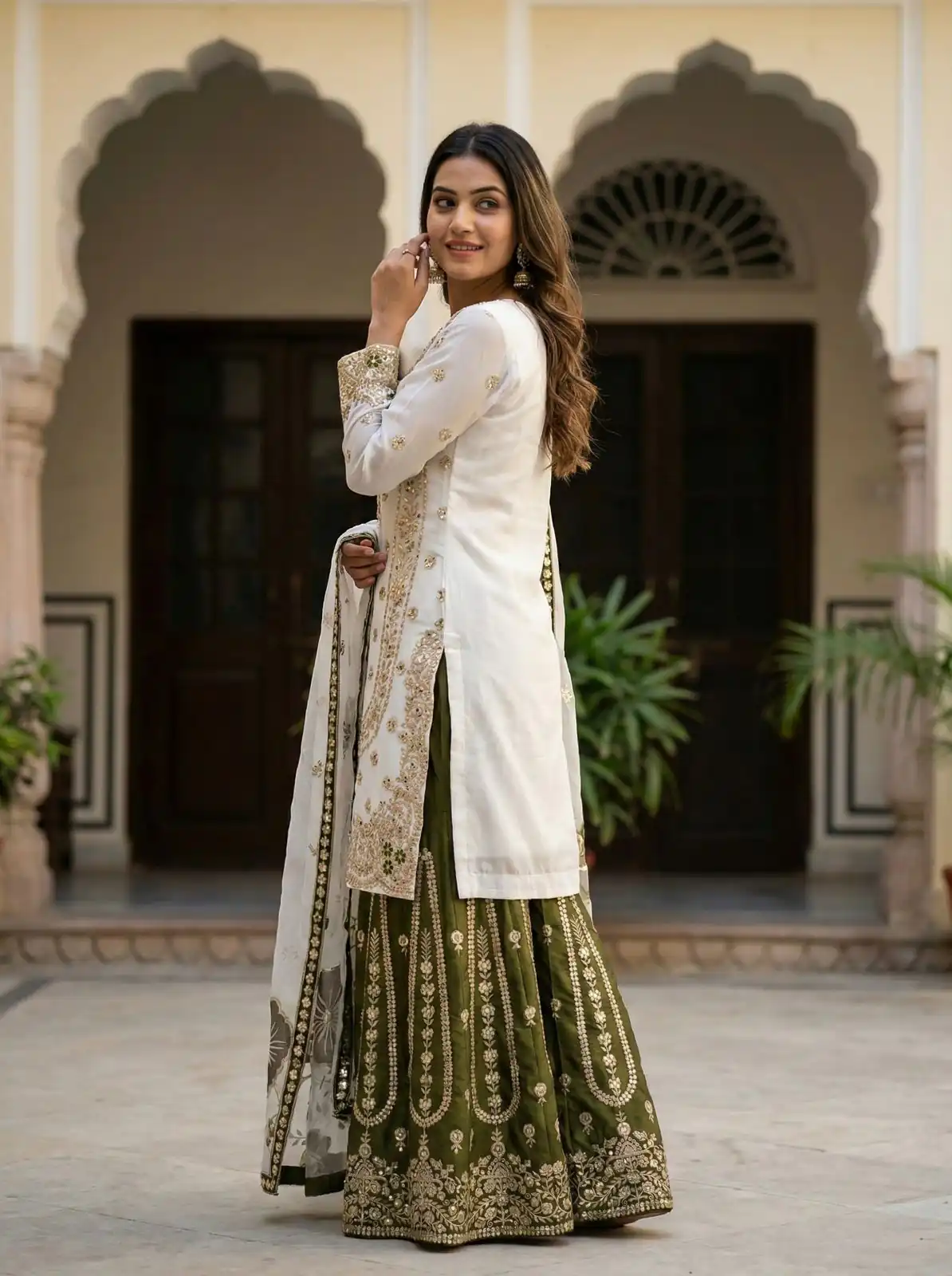 NSR 884 White Organza Silk Salwar Suit with Digital Print & Embroidery Work. Introductory Price ₹2149. Delivery 4-6 Working Days. Shop now. | Casual Suits, Jump Suits, Creative suits, Designer Suits, Palazzo Suits, Party Wear Suits, Patiala Suits, Salwar suit, Straight Suits