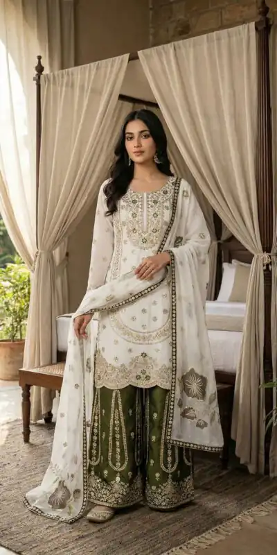 NSR 884 White Organza Silk Salwar Suit with Digital Print & Embroidery Work. Introductory Price ₹2149. Delivery 4-6 Working Days. Shop now. | Casual Suits, Jump Suits, Creative suits, Designer Suits, Palazzo Suits, Party Wear Suits, Patiala Suits, Salwar suit, Straight Suits