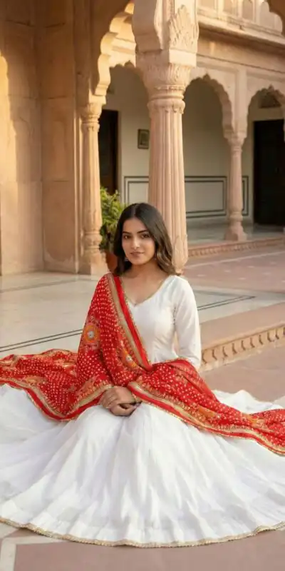 ZSR 3131 White Color Roman Silk Gown with Digital Print & Lace Work. Festive Deal ₹1999. Delivery 4-6 Working Days. Shop now. | Bollywood Gowns, Creative Gowns, Designer Gowns, Embroidered Gowns, Gowns, Party Wear Gowns