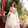 Ram 158 White Color Vichitra Lehenga Choli with Embroidery Work. Wedding, Party, Festive, Grab it for ₹3049. Delivery 4-6 Working Days. Shop now. | Bollywood Lehenga, Creative Lehenga, Designer Lehenga, Embroidered Lehenga, Lehenga, Party Wear Lehenga