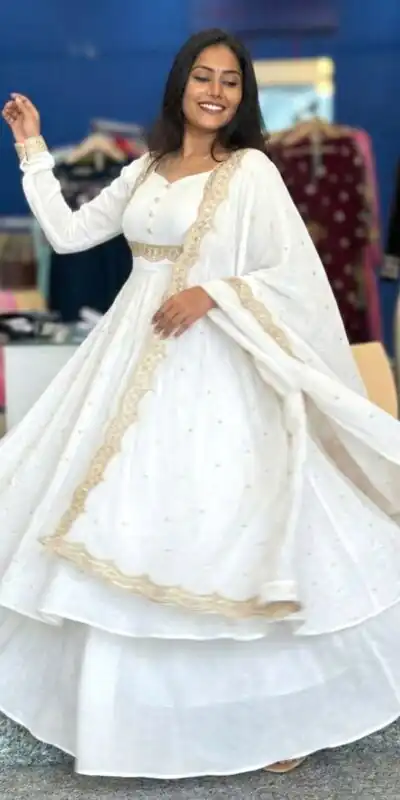 MF 1010 White Vichitra Silk Salwar Suit with Zari Work & Embroidery Work. Now at just ₹1769. Delivery 4-6 Working Days. Shop now. | Casual Suits, Jump Suits, Tops & Bottoms, Track Suits, Trendy Wear, Creative suits, Designer Suits, Palazzo Suits, Party Wear Suits, Patiala Suits, Salwar suit, Straight Suits