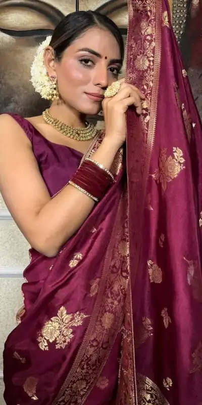 KPR 226 Wine Soft Lichi Silk Saree Perfect for Wedding, Party, Raksha Bandhan, Sangeet, Eid – . Get it for ₹1399. Delivery 4-6 Working Days. | Creative Sarees, Bollywood Sarees, Designer Sarees, Embroidered Sarees, Ethnic Saree, Modern Digital sarees, Party Wear Sarees, Sarees