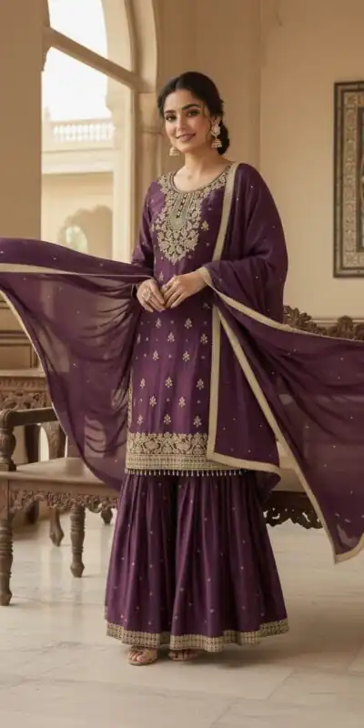 LG 2062 Wine Organza Silk Salwar Suit with Embroidery Work. Wedding, Party, Festive, Events Exclusive Offer ₹2499. Delivery 4-6 Working Days. Shop now. | Casual Suits, Jump Suits, Creative suits, Designer Suits, Palazzo Suits, Party Wear Suits, Patiala Suits, Salwar suit, Straight Suits
