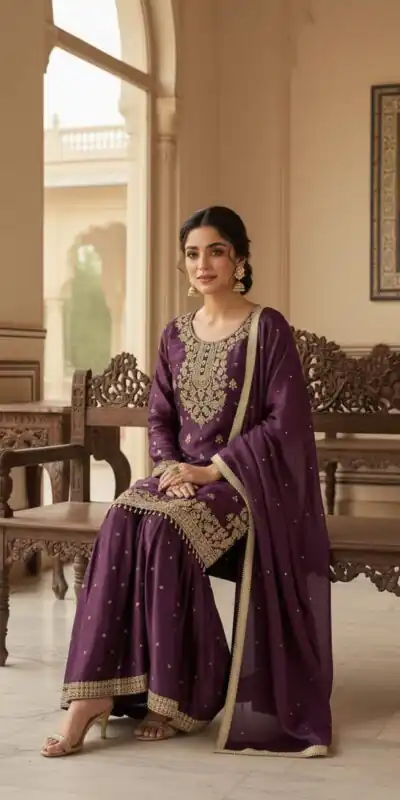 LG 2062 Wine Organza Silk Salwar Suit with Embroidery Work. Wedding, Party, Festive, Events Exclusive Offer ₹2499. Delivery 4-6 Working Days. Shop now. | Casual Suits, Jump Suits, Creative suits, Designer Suits, Palazzo Suits, Party Wear Suits, Patiala Suits, Salwar suit, Straight Suits