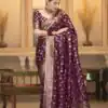 KPR 208 Wine in Color Soft Lichi Silk Designer Work Saree . Available at ₹1399 only. Delivery 4-6 Working Days. Shop now. | Creative Sarees, Bollywood Sarees, Designer Sarees, Embroidered Sarees, Ethnic Saree, Modern Digital sarees, Party Wear Sarees, Sarees