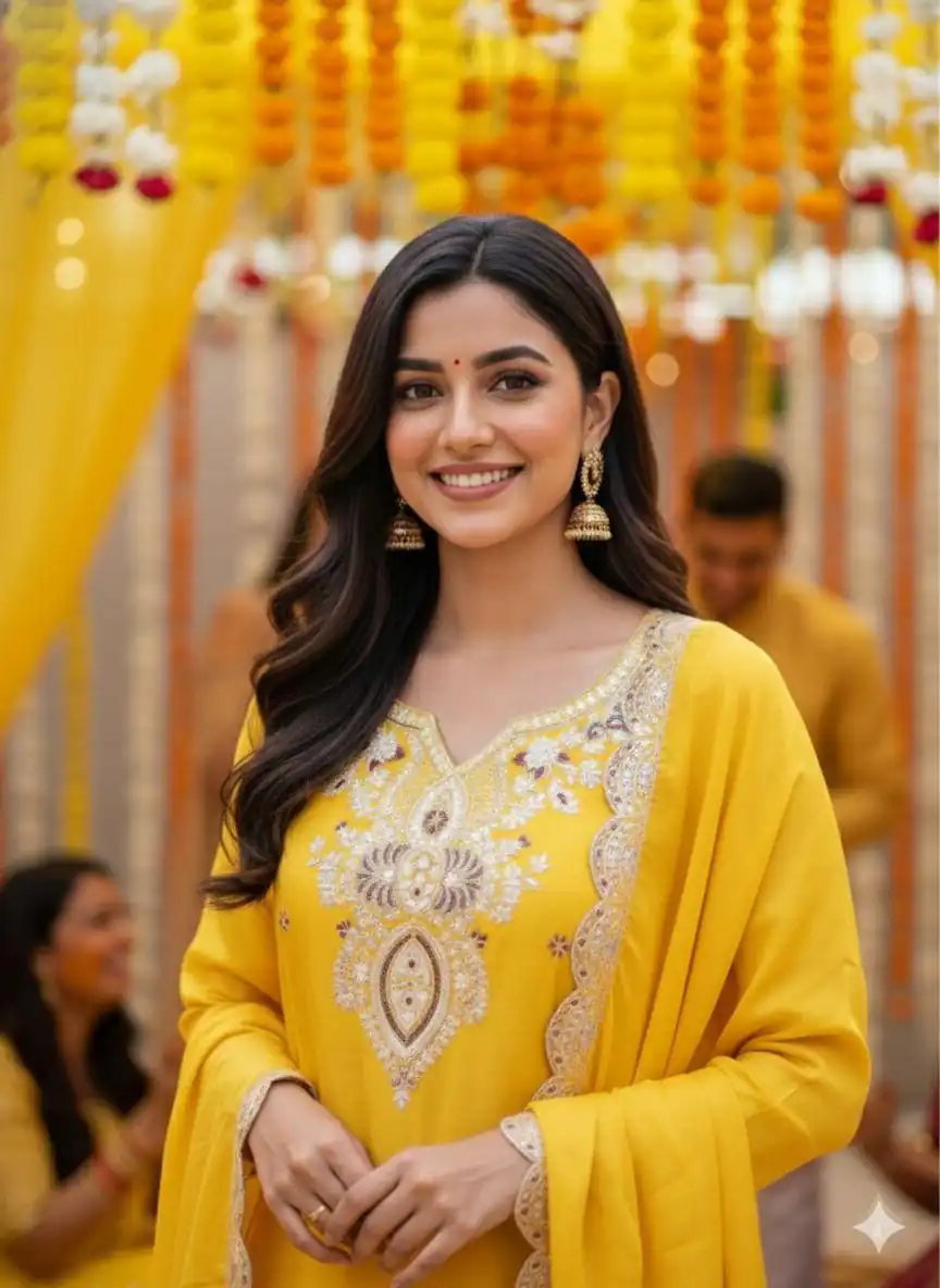 LG 2058 Yellow Chinon Salwar Suit with Embroidery Work. Wedding, Party, Festive, Events, Grab it for ₹2449. Delivery 4-6 Working Days. Shop now. | Casual Suits, Jump Suits, Creative suits, Designer Suits, Palazzo Suits, Party Wear Suits, Patiala Suits, Salwar suit, Straight Suits