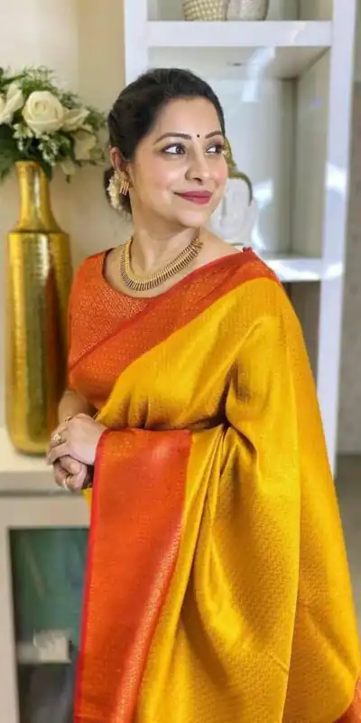 KPR 149 Yellow in Soft Lichi Silk Lace Work & Lace Border Saree. Affordable Price ₹1449. Delivery 4-6 Working Days. Shop now. | Creative Sarees, Bollywood Sarees, Designer Sarees, Embroidered Sarees, Ethnic Saree, Modern Digital sarees, Party Wear Sarees, Sarees