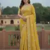 JR 654 Yellow Color Soft Gold Crush Saree with Embroidery Work. Affordable Price ₹2049. Delivery 4-6 Working Days. Shop now. | Creative Sarees, Bollywood Sarees, Designer Sarees, Embroidered Sarees, Ethnic Saree, Modern Digital sarees, Party Wear Sarees, Sarees